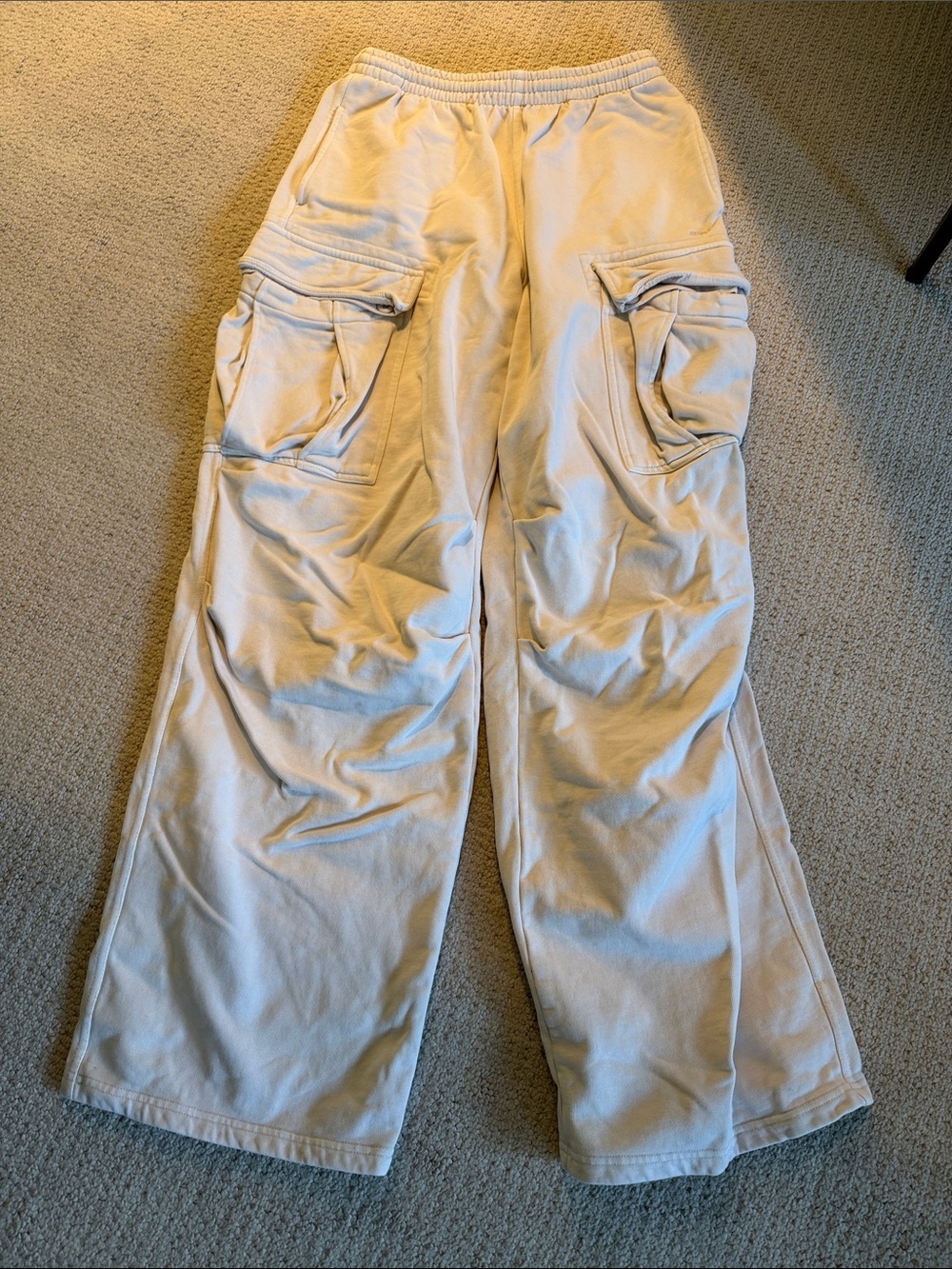 SKIMS Cream Wide-Leg Cargo Track Pants